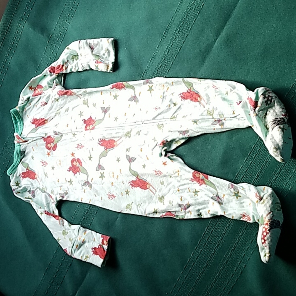 Free Birdees 3-6 mth Little Mermaid Sea Turtle footie sleeper w/double zipper